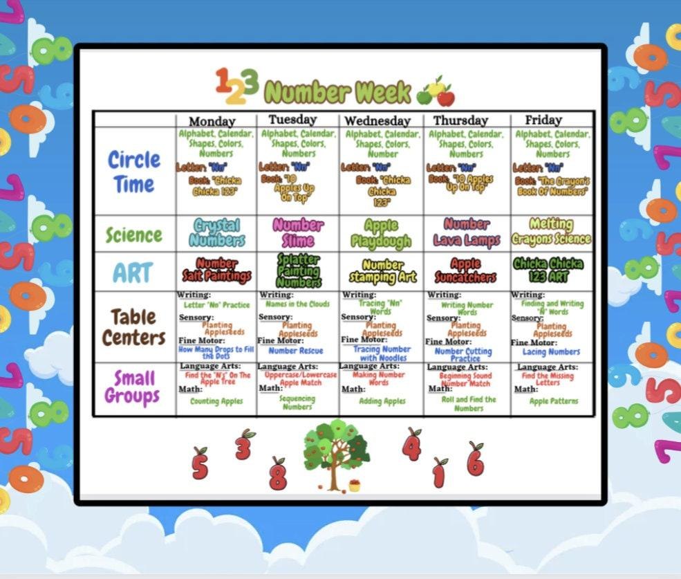 Weekly Preschool Lesson Plan